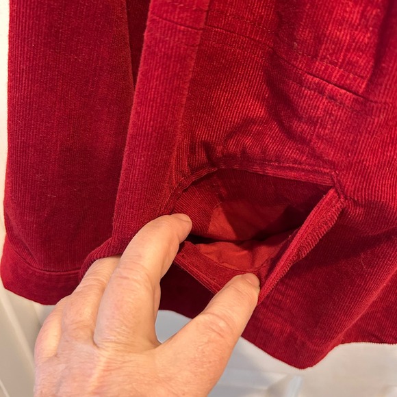 CJ Banks Womens Maroon Fine Corduroy Button Front Jacket Plus Size 2X Stretch - Picture 5 of 8